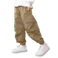thumbnail image 1 of Kids Summer Pants,Summer Long Pants for Girls,Children's Pants Spring New Product Solid Color Work Pants With Multiple Pockets Loose Pants For Boys And Girls, 1 of 4