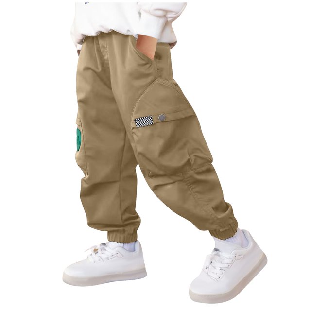 Kids Summer Pants,Summer Long Pants for Girls,Children's Pants Spring New Product Solid Color Work Pants With Multiple Pockets Loose Pants For Boys And Girls