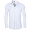 thumbnail image 3 of XDZJLR Chemise Homme Décontractée Business Couleur Unie Col à Revers Manches Longues, 3 of 3