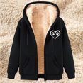 thumbnail image 1 of LOVZFMLL Jackets for Women's Fashionable Printed Fleece Hooded Sweatshirt Jacket, 1 of 4