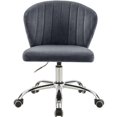 thumbnail image 4 of Meridian Furniture Finley Chaise de Bureau Pivotante Réglable en Velours Gris et Chrome, 4 of 6