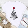 thumbnail image 1 of T-shirt Décontracté pour Femmes à Col Rond et Manches Courtes avec Imprimé de Sapin de Noël, 1 of 7