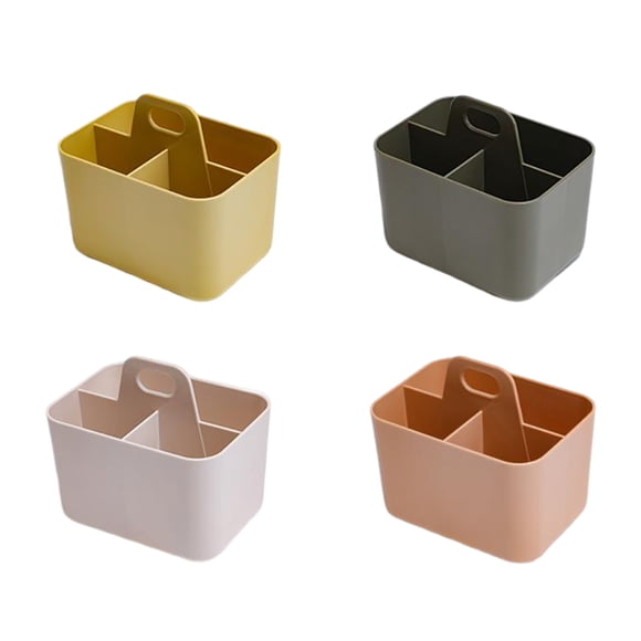 Color Random 1pc 2025 Small 3 Compartment Multiuse Caddy Organizer With Handle for Craft and School Storage