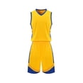 thumbnail image 5 of RKSTN Soccer Maillot Enfants Sans Manches Col Rond Chandail de Soccer avec Shorts Ensemble d'Uniforme d'Entraînement 2 Pcs Ensemble de Maillot de Soccer (Jaune, P) Unisexe, 5 of 5