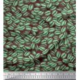 thumbnail image 1 of Soimoi Green polyester Crepe Fabric Coffee Beans Food Decor Fabric Printed Yard 52 Inch Wide, 1 of 5