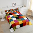 thumbnail image 4 of Erosebridal Checkered Gingham Bedding Sets Twin with Comforter, Retro Fashion Duvet Insert, Rectangle Geometry Reversible Bedding Twin Comforter Set, Super Cozy Room Decoration, 2pcs, 4 of 8