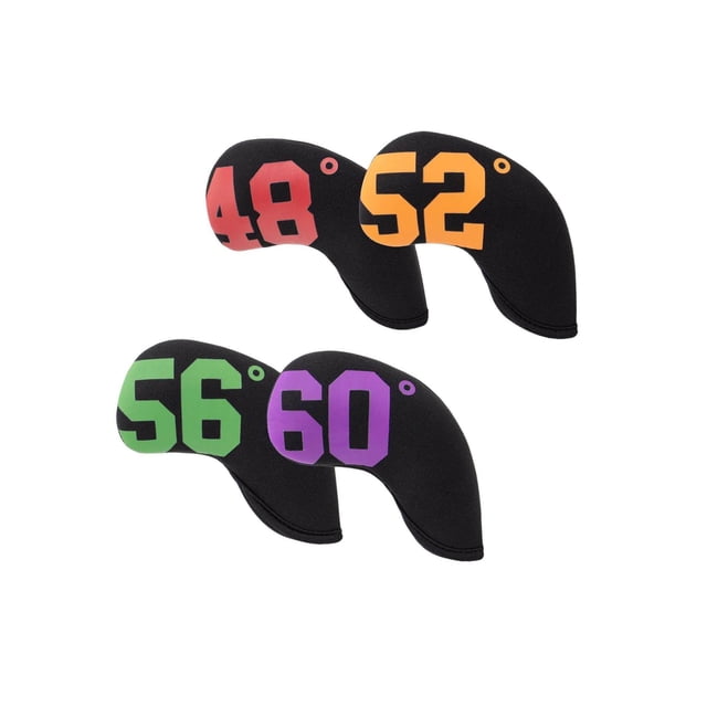 facefd 4 Pieces Golf Iron Headcover Neoprene Non Slip Club Head Covers Black