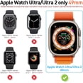 thumbnail image 5 of KOMI 2-Pack for Apple Watch Ultra/Ultra 2 49mm PC All-Around Screen Protector Case, Tempered Glass Screen Protector Case Ultra-Thin for iWatch Ultra/iWatch Ultra 2 49mm Protection Cover -Black+Clear, 5 of 5