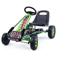 thumbnail image 1 of Costway Go Kart 4 Wheel Pedal Powered Kids Ride On Toy w/ Adjustable Seat Green, 1 of 10