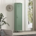 thumbnail image 2 of Naomi Modern 15 Single Locker Storage Cabinet with 5 Adjustable Shelves in Green, 2 of 9