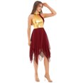 thumbnail image 3 of Nyeemya Robe de Danse Sans Manches Ourlet Asymétrique Culte Danse Lyrique Tunique Bourgogne S, 3 of 6