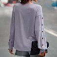 thumbnail image 5 of CHUANK Chemise Longue Cache-Ventre Fluide à Col Rond Unie à Manches Longues Hauts Grande Taille pour Femmes Chic Tunique Confortable à Porter avec des Leggings Bleu TTG, 5 of 5