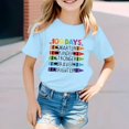 thumbnail image 2 of LUOGENLI T-Shirt pour Filles Mode Décontractée Imprimé Col Rond Manches Courtes T-Shirt Haut Chemises pour Filles Longueur Midi Pâques Bleu Clair 8-9 Ans, 2 of 4