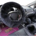 thumbnail image 1 of HLONK 3Pcs/Set Faux Wool Steering Wheel Gear Shift Rod Brake Fluffy Cover Car Decor, 1 of 7