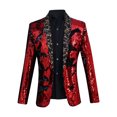 thumbnail image 1 of TIMIFIS Mens Shiny Sequin Blazer Dinner Prom Wedding One Button Suit Jacket Lapel Dress Blazer, 1 of 5