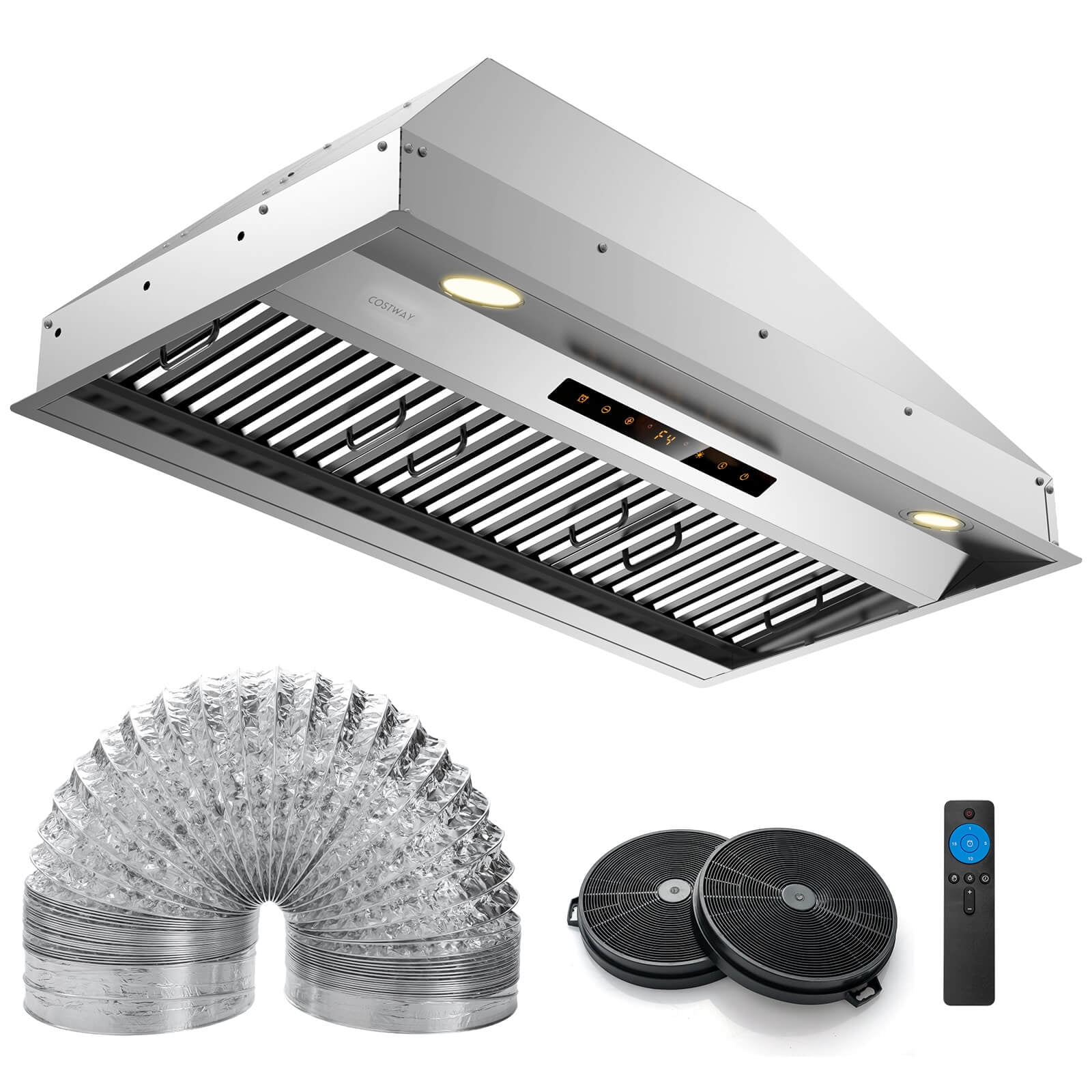 Costway 36 Inch Under Cabinet Range Hood with 4 Fan Speeds, Touch/Gesture/Remote Control