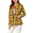 thumbnail image 1 of INSPIRE CHIC Women's Jacket Notched Lapel Double Breasted Padded Shoulder Blazer XL Yellow, 1 of 7