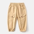 thumbnail image 2 of WEIYLL Boys' Pants Comfortable School Basic Solid Color Workwear Style Long Children Khaki Fall Activewear size 7-8 Years, 2 of 7