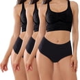 thumbnail image 1 of KARSWATT Washable Women High Rise Urinary Incontinence Underwear Leakproof Postpartum Panty Bladder Leak Protection 3 Pack(Large, Black), 1 of 6