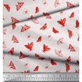 thumbnail image 3 of Soimoi Red Rayon Fabric Dot & Butterfly Print Fabric by Yard 56 Inch Wide, 3 of 3