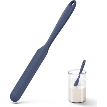 U-Taste Silicone Jar Spatula: 600ºF Heat-Resistant Food-Grade 10in Long Narrow Sourdough Stirring, Seamless Flexible Peanut Butter Spreader for Scraping Icing Bread Cream, Jam (Midnight Blue)