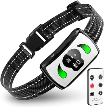Bark Collar avec Mini Télécommande Supplémentaire - Collier Bark Collar pour Chien avec 4 Modes d'Entraînement - Collier Antichoc pour Chien Étanche IPX7 pour l'Intérieur, le Jardin et la Cour, Collier Bark Collar Sécuritaire pour Grand Chien, Chiens Moyens et Petits