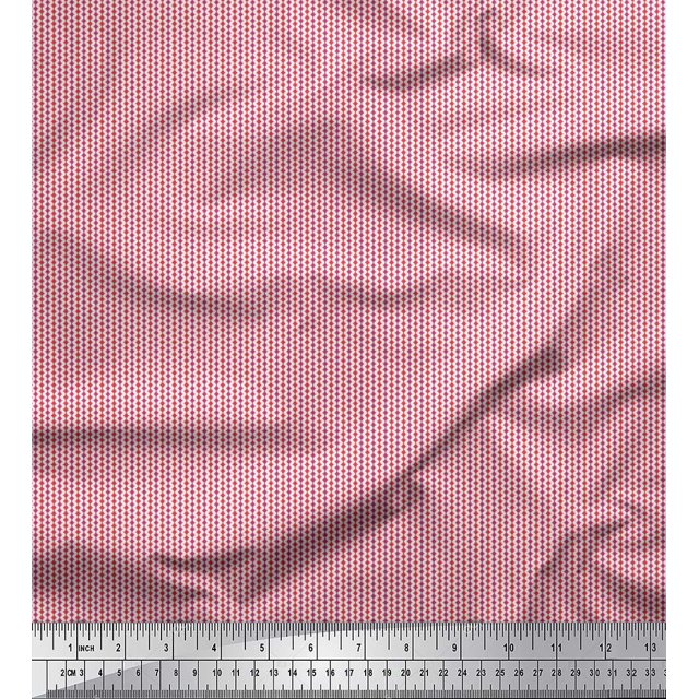 Soimoi Japan Crepe Satin Fabric Geometric Small Fabric Prints by Yard 42 Inch Wide