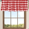 thumbnail image 1 of Blackout Curtains, Ink White Red Lattice Window Valance Cottage Layout Curtain Decoration Curtain Rod Pocket Valance for Kitchen/Living Room 15 X 55 In, 1 of 6