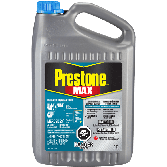 Prestone Max Antigel + Liquide de Refroidissement Pret a L'emploi Bleu Euro 3.78L