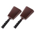 thumbnail image 4 of Miangastore Cowbell Iron Metal 2Pcs Brown for Sports Events Outdoor Ranch Celebrations 10.0*4.3*2.4in, 4 of 9