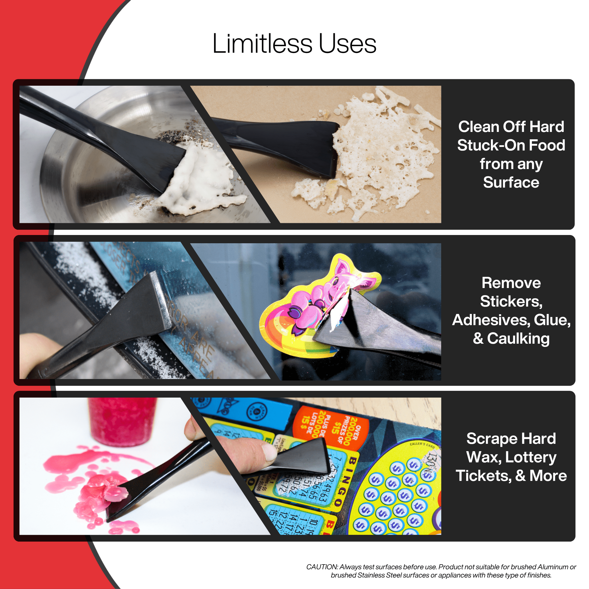 Plastic Scraper Tool, 2 Pack, Non-Scratch, 1.7 Inch Wide Blade, Long Ergonomic Handle, Heat Resistant (460F), Dishwasher Safe - Clean Ovens, Countertops, Hard Floors, Walls, and Windows