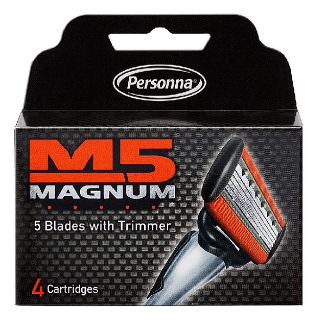 Personna M5 Magnum 5 Refill Razor Blade Cartridges, 4 ct. (Pack of 2)