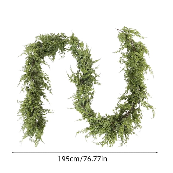 Boovnll Christmas Garland, 1Pcs Christmas Simulation Cypres Leaf Rattan 70.86 Inch Rattan Door Hanging Home Table Decorations Staircase Decorations, Pine Garland, Garland