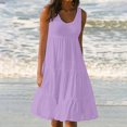 thumbnail image 2 of Yuyuzo Robes d'Été pour Femmes Robe Décontractée d'Été pour Femmes Sans Manches à Col Rond Tunique Ample Robe Débardeur Robe Bohème de Plage pour les Vacances, 2 of 7