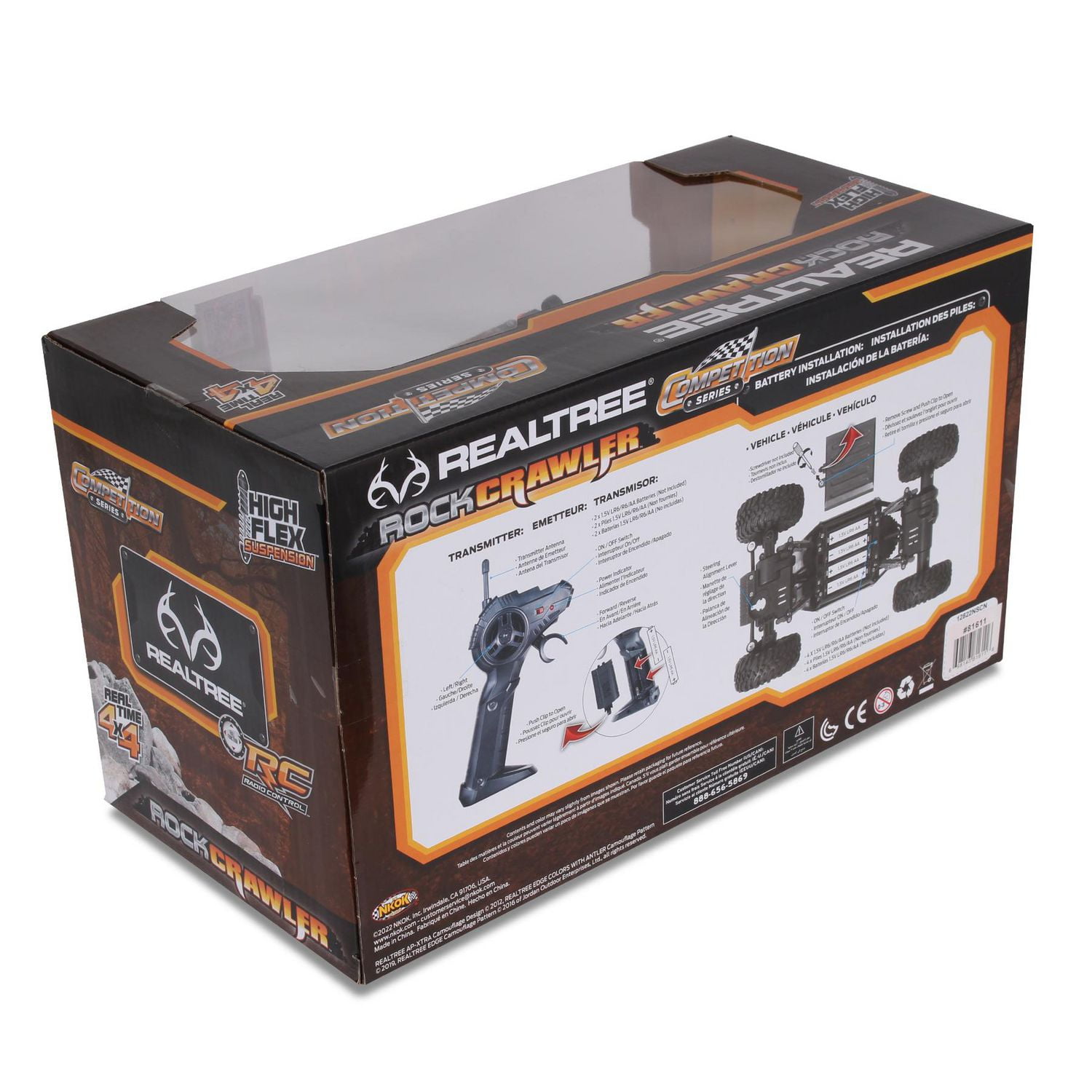 NKOK 2,4 GHz RealTree Rock Crawler jouet RC à l'échelle 1/16 (bord – vert)