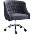 thumbnail image 1 of Meridian Furniture Arden Chaise de Bureau Pivotante Réglable en Velours Gris et Chrome, 1 of 6