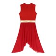 thumbnail image 4 of iiniim Robe de Danse Lyrique Brillante pour Femmes, Robe de Performance de Danse Ballet Moderne Contemporaine Rouge TG, 4 of 7