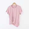 thumbnail image 2 of Birdeem Womens Round Neck Not Irregular Solid Color Short Sleeved Loose T-Shirt Short Sleeved Round Neck Top/Shirt, 2 of 12