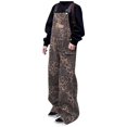thumbnail image 1 of Kcodviy Combinaison Rétro de Style Urbain pour Femme, Imprimé Léopard, Salopette à Poches, Combinaison Sans Bretelles pour Femmes, Coupe Ample Décontractée, Col Roulé Grand pour Femme, Manches Longues, Pantalon à Jambe pour le Printemps/l'automne, 1 of 9