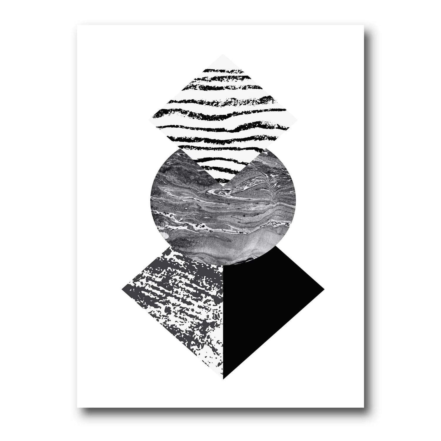 Designart Feuille de palmier tropical avec des formes géométriques abstraites I Art mural sur toile