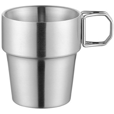Tasse de Camping Durable en Acier Inoxydable avec Poignée Pliable pour Activités de Plein Air et Usage Domestique Argent