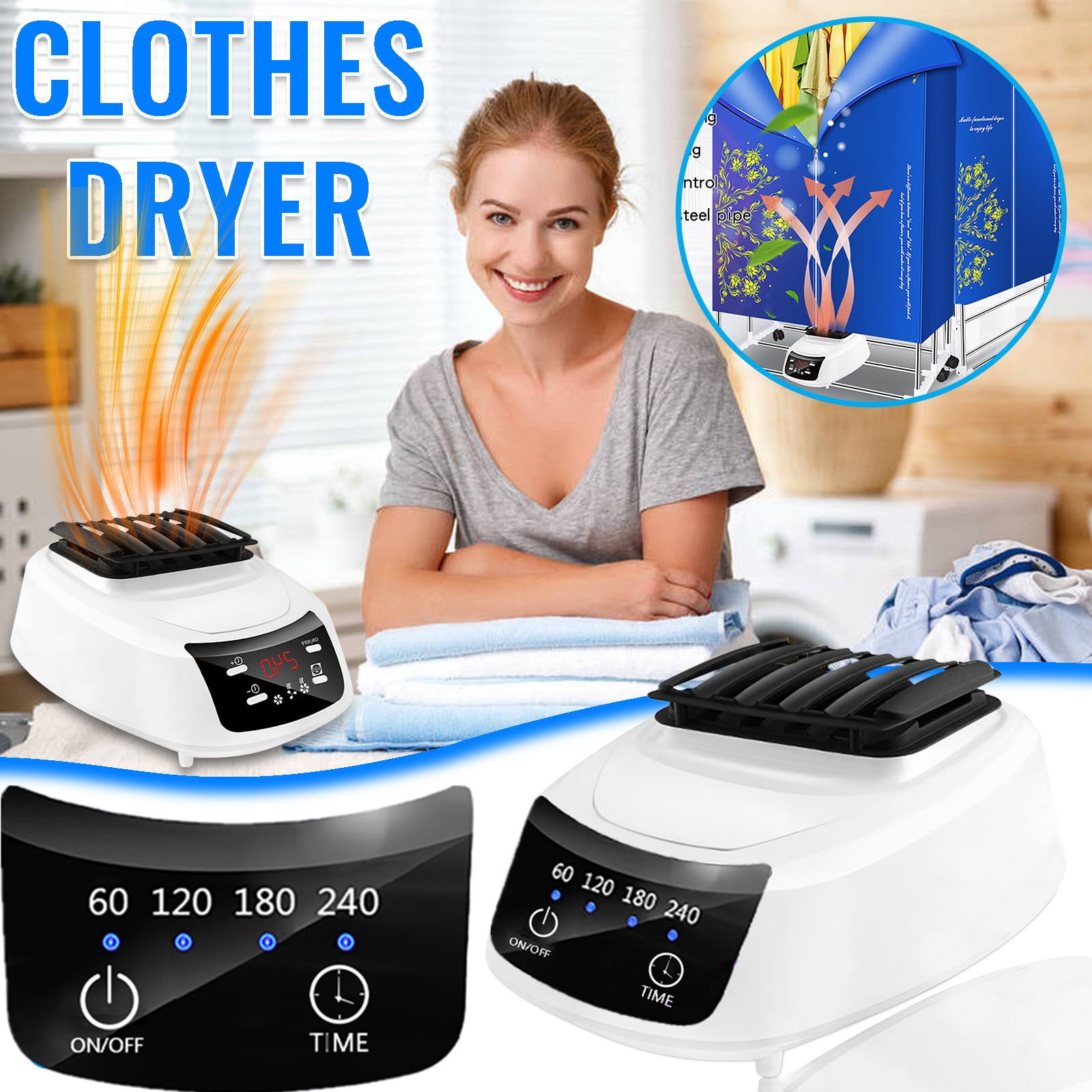 Dvkptbk Home Appliances Household Sterilizing Warm Air-Clothes Dryer Clothes Negative Drying Machine Home Essentials on Clearance