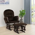 thumbnail image 3 of Gymax Baby Nursery Relax Rocker Rocking Chair Glider & Ottoman Set w/ Cushion Brown, 3 of 10