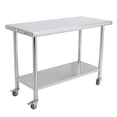 thumbnail image 1 of BeesClover Stainless Steel Table for Prep & Work with Backsplash, Kitchen Heavy Duty Table with Adjustable Under Shelf and Foot for Restaurant, Home and Hotel, 1 of 6