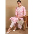 thumbnail image 3 of DWEEP SARA Kurta Droite Brodée en Mélange de Coton Blanc pour Femmes G/40 Tunique Ethnique Imprimée Haut Manches 3/4 Col Rond Tenue Festive, 3 of 8