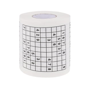 FRCOLOR roll paper Creative Sudoku Printed Tissue Paper Toilet Roll Paper Bath Funny Paper Tissue,3.74"X3.74"X3.94"