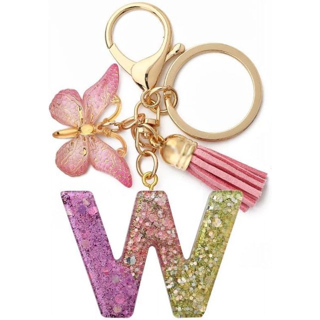 Letter Keychain,26 Letters A-Z Decorative Letter Keychain,Name Keychain for Women Girls Men Teenager Gift