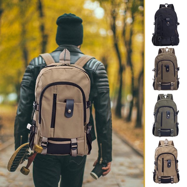 Vaidha Canvas Bag Casual Men's Backpack Men's Backpack Computer Backpack Student Leisure Backpack Travel Bag
