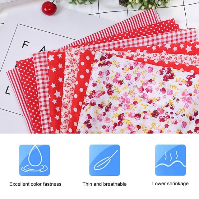 Rdeghly 7pcs 50*50cm Cotton Fabric DIY Assorted Squares Pre-Cut Bedding Kit Quarters Bundle, DIY Assorted Cotton Fabric, Cotton Fabric Pre-Cut Bedding