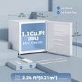 thumbnail image 3 of HOMCOM 1.1 Cubic Feet Compact Mini Freezer with Adjustable Temperature, 3 of 10